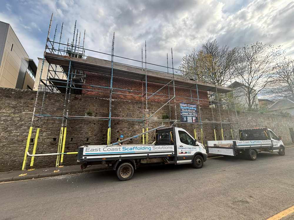 The Edinburgh Academy Senior School scaffolding for roof replacement and refurbishment